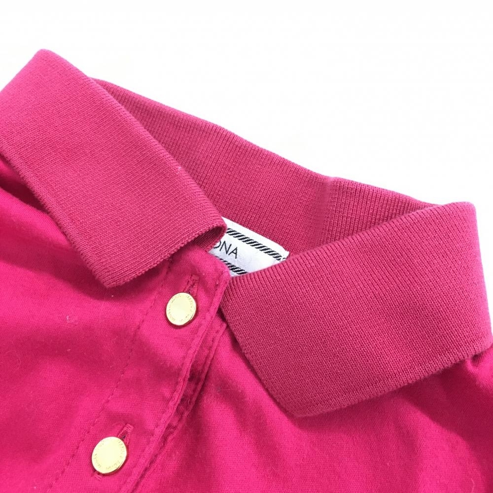 マークアンドロナ 半袖ポロシャツ ピンク 後ろビッグスカル カラフルラインストーン レディース XS ゴルフウェア MARK＆LONA_画像7