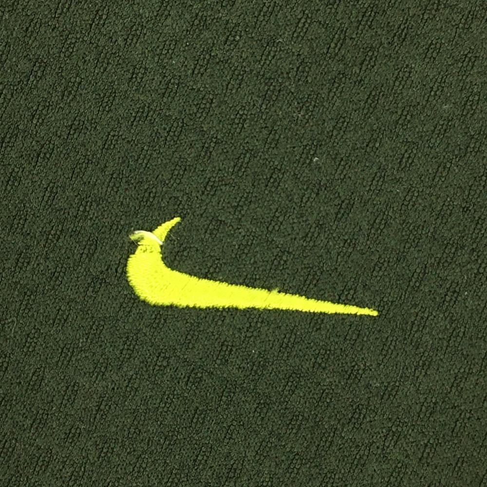 【美品】ナイキ 長袖ハイネックシャツ カーキ×ライトグリーン 裏起毛 ハーフジップ メンズ L ゴルフウェア NIKE_画像6