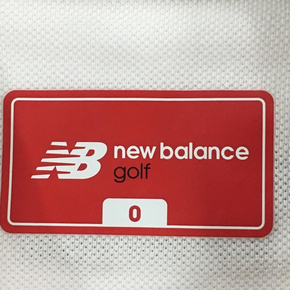 ニューバランスゴルフ 長袖ポロシャツ 白×ネイビー ワッペン ボタンダウン レディース 0(S) ゴルフウェア New Balance_画像4