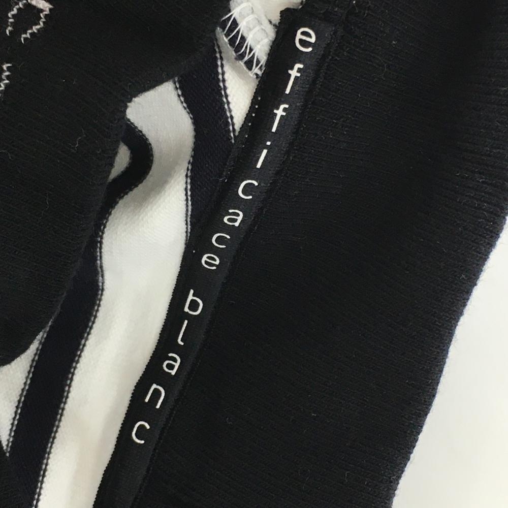 【新品】エフィカスブラン 半袖ハイネックシャツ 白×黒 ボーダー 綿100％ レディース S ゴルフウェア efficace_画像6