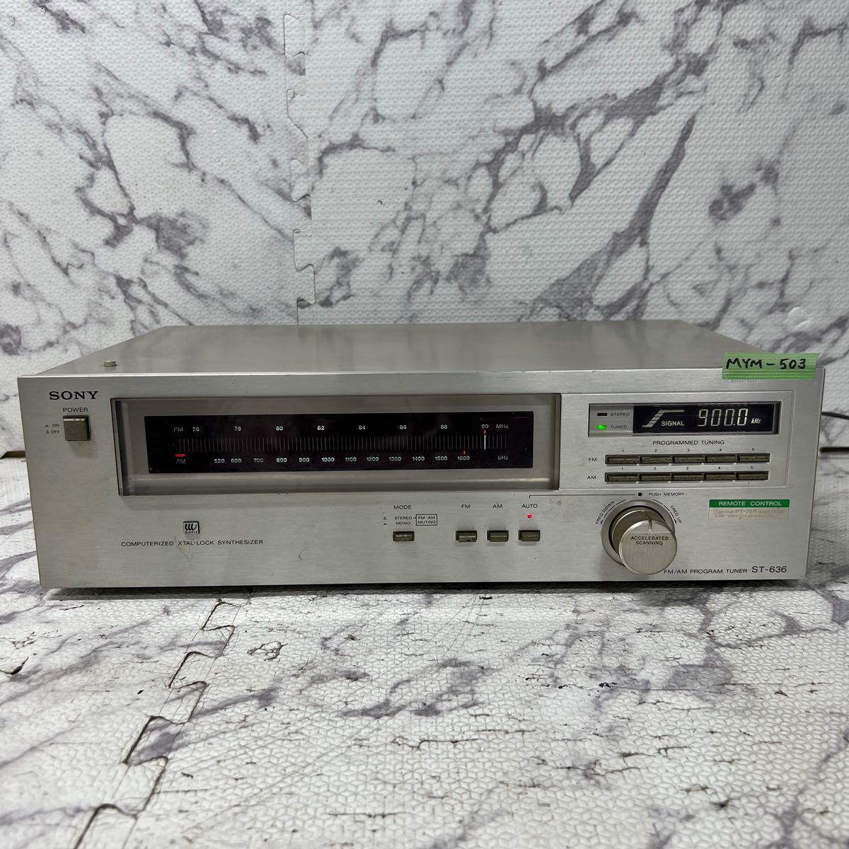 MYM-503 激安 SONY FM/AM PROGRAM TUNER ST-636 チューナー 通電OK ジャンクの画像1