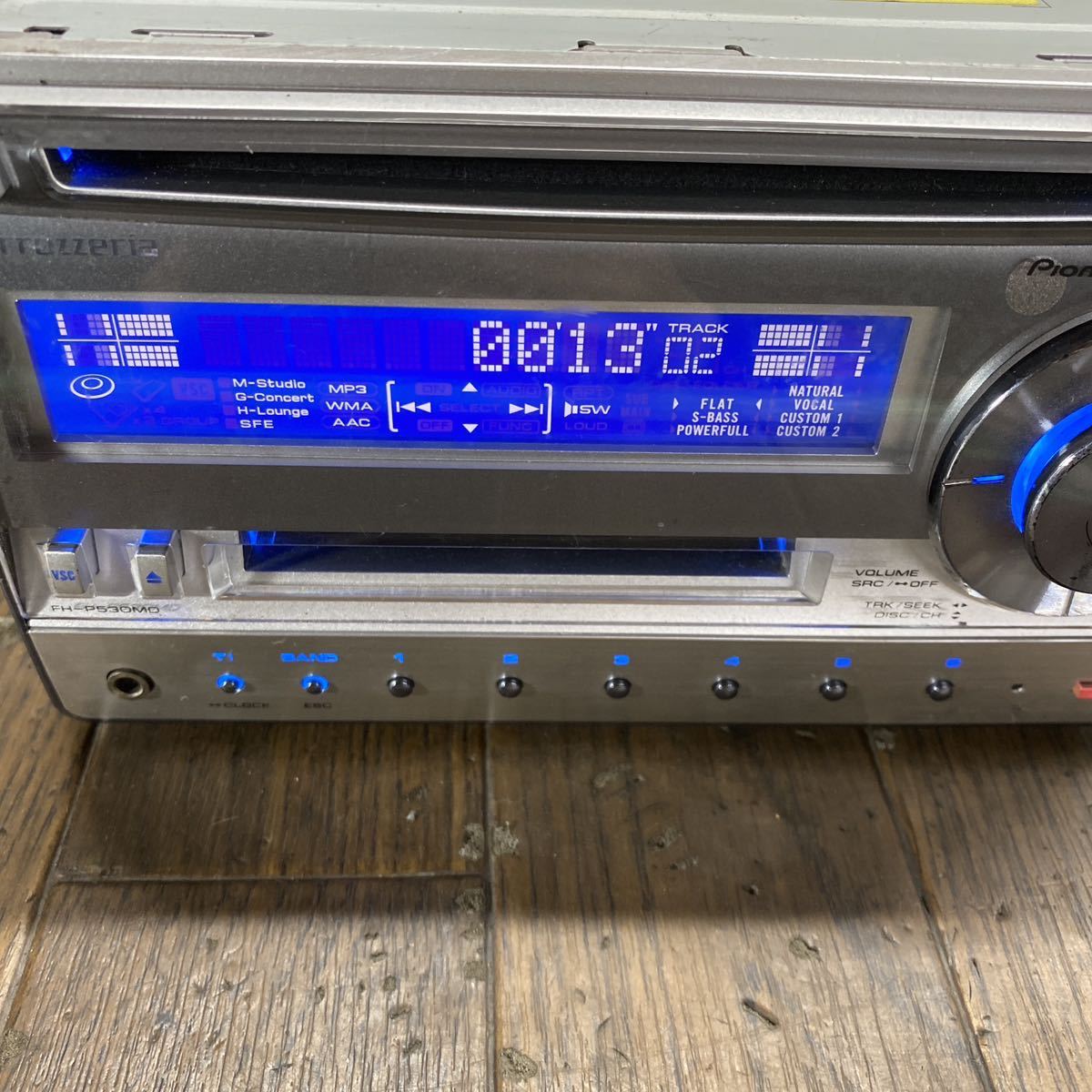 AV2-310 激安 カーステレオ Carrozzeria Pioneer FH-P530MDS CD プレーヤー レシーバー 本体のみ 簡易動作確認済み 中古現状品の画像2