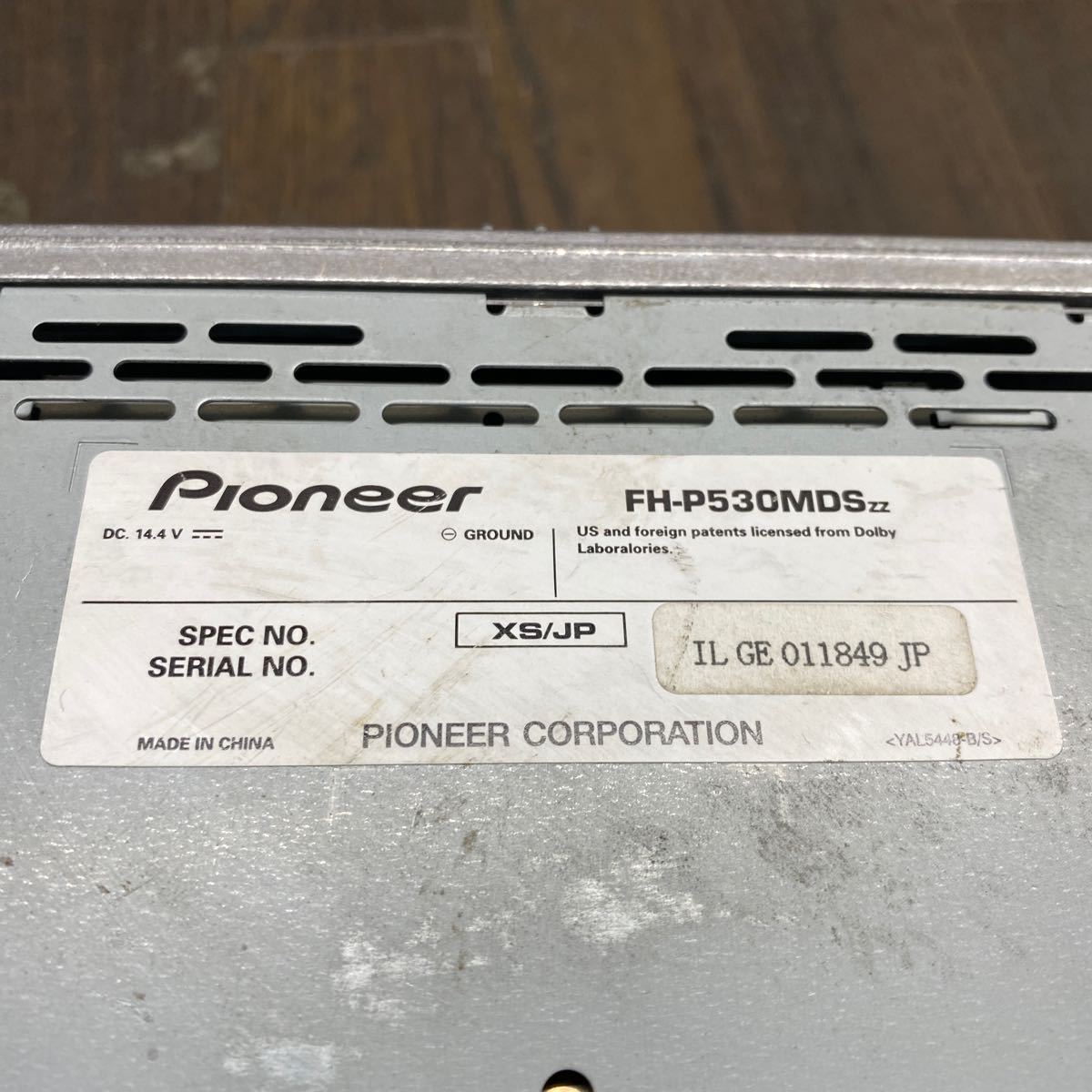 AV2-310 激安 カーステレオ Carrozzeria Pioneer FH-P530MDS CD プレーヤー レシーバー 本体のみ 簡易動作確認済み 中古現状品の画像6