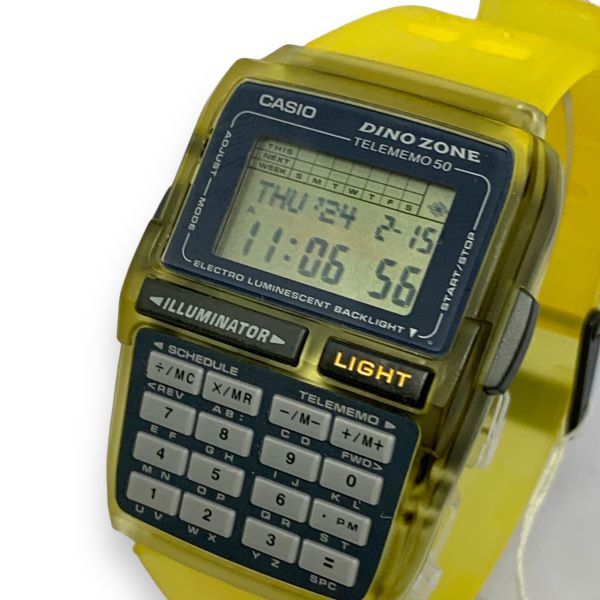 ■稼働品・ほぼ未使用品・極美品・希少レア　CASIO カシオ　DATABANK DINO ZONE　DBC-63NS-9AT　アバトサウルス（骨）　取説/販売タグ付_画像3