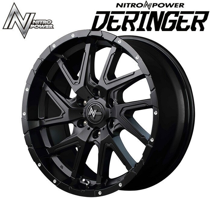 MID NITROPOWER DERINGER デリンジャー (セミグロスブラック) アルミホイール4本セット 16×6.5J 6H PCD139.7 +38 ナイトロパワー