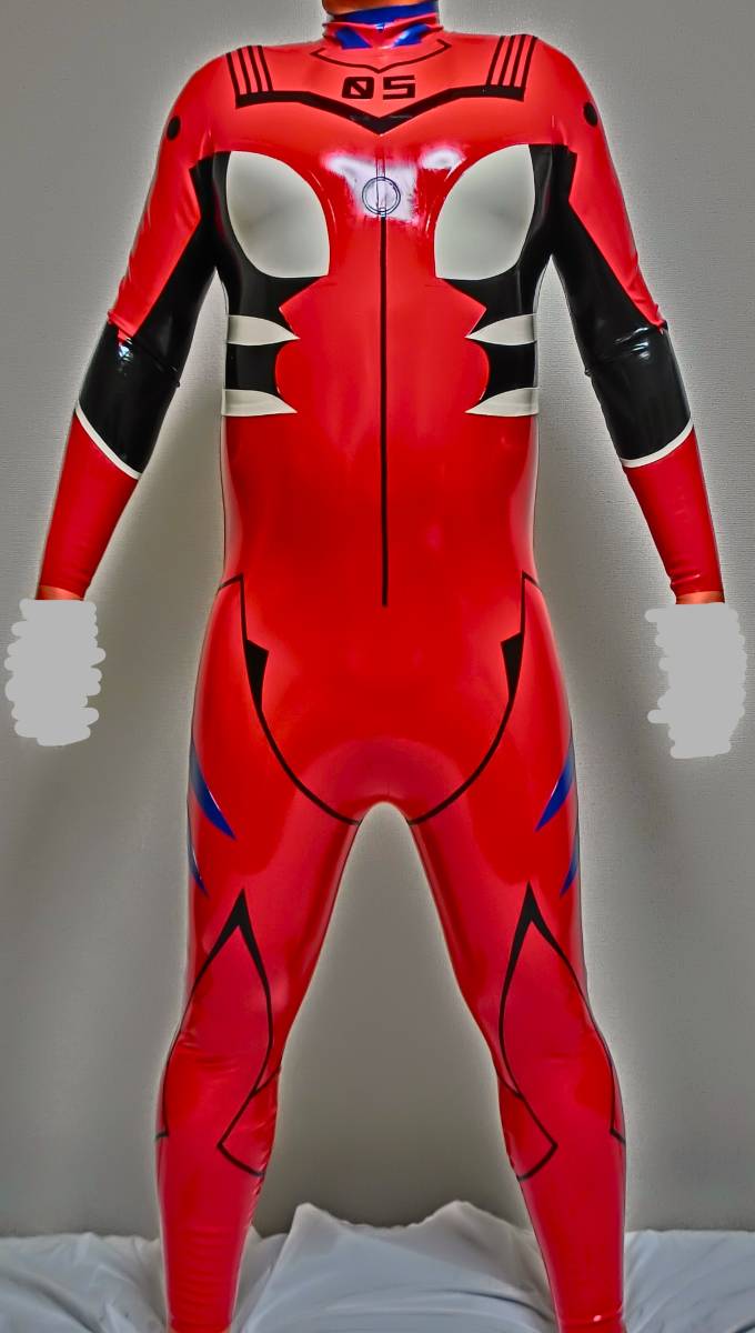 ラバースーツ ラテックススーツ エヴァ・EVA 別注カラー XL グローブあり ソックスあり 1WAYバックジッパー 背中ジッパー