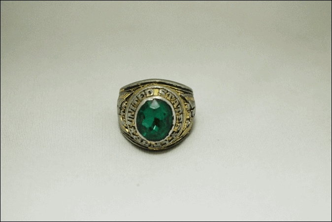 [19 номер ] UNITED STATES ARMY кольцо "college ring" America суша армия античный Vintage Vintage USA смешанные товары Old AA156