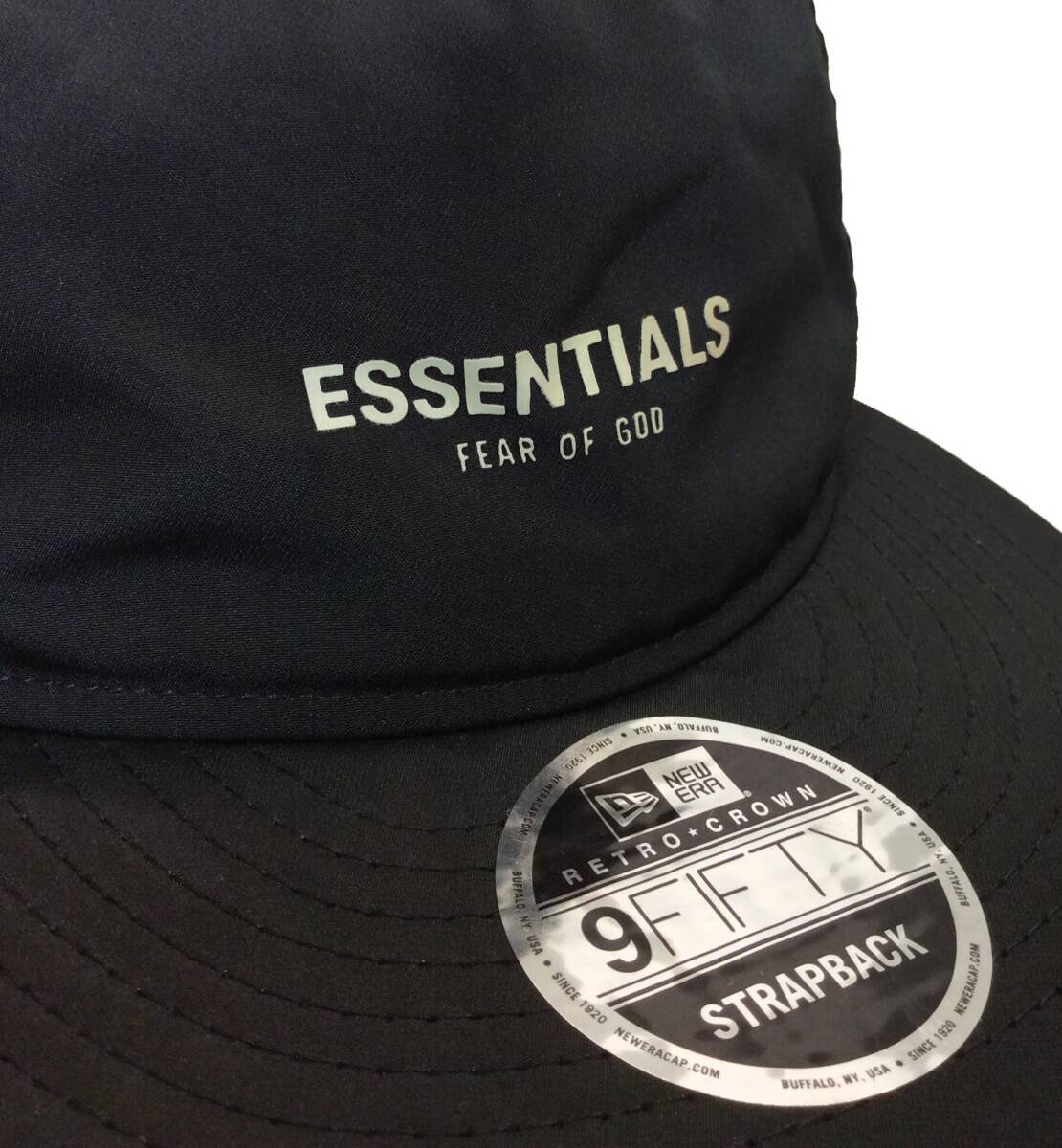 ESSENTIALS FEAR OF GOD エッセンシャルズ フィアオブゴッド NEW ERA ニューエラ キャップ 帽子 ブラック 黒 ポリエステル 送料250円 (ma)_画像2