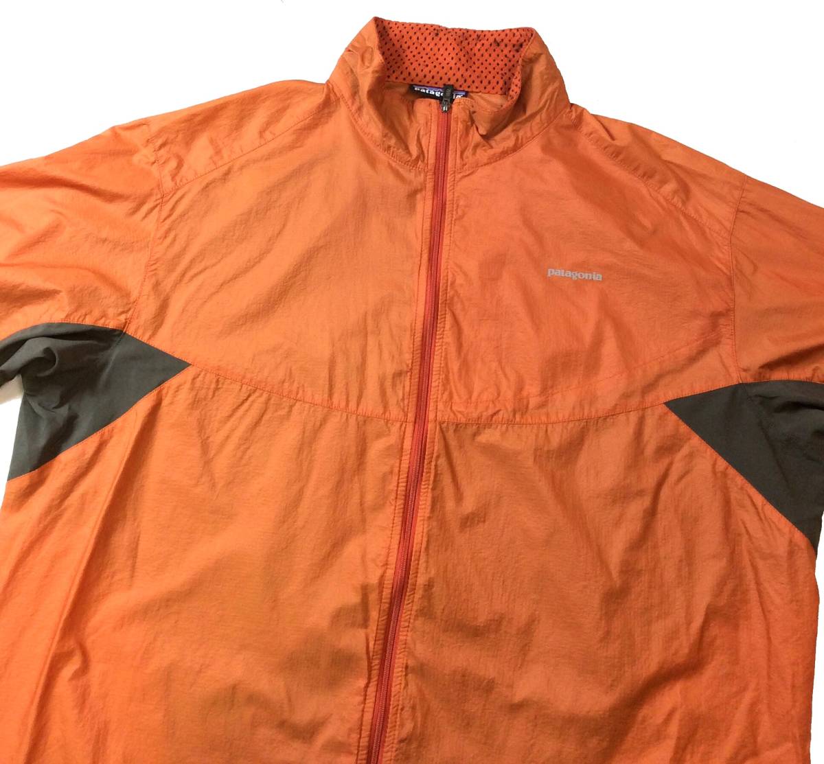 PATAGONIA パタゴニア ナイロンジャケット ウインドブレーカー 薄手 フルジップ オレンジ/グレー系 メンズ L 送料250円の画像3