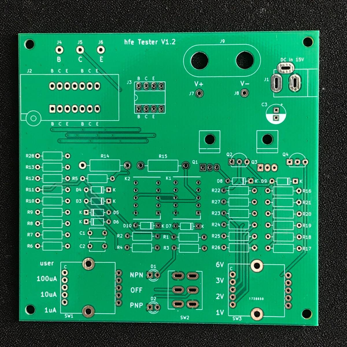 【基板のみ】ぺるけ式 hFEテスター（トランジスタ hFE測定器） プリント基板_画像2