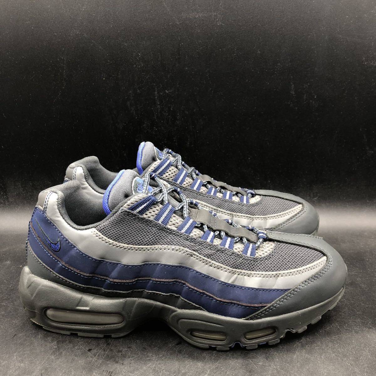 M2255 良品 NIKE ナイキ AIR MAX 95 ESSENTIAL エア マックス 95 エッセンシャル スニーカー US8.5/26.5cm ブルー グレー 749766-011_画像5