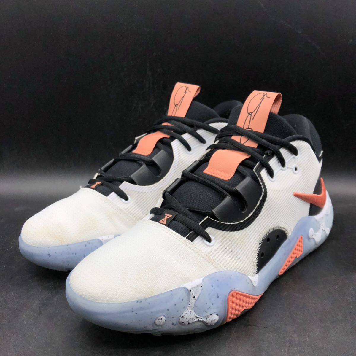 M2323 NIKE ナイキ PG 6 EP ポールジョージ スニーカー シューズ メンズ US9.5/27.5cm ホワイト ブラックDH8447-100_画像1