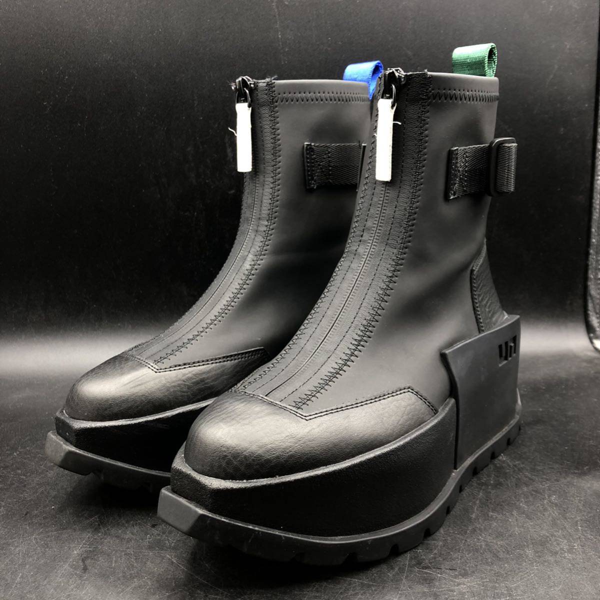 M2401 美品 UNITED NUDE ユナイテッド ヌード Roko Bootie ロコ ブーティ ショート ブーツ センタージップ 37/23.5cm相当 ブラック 黒 厚底_画像2