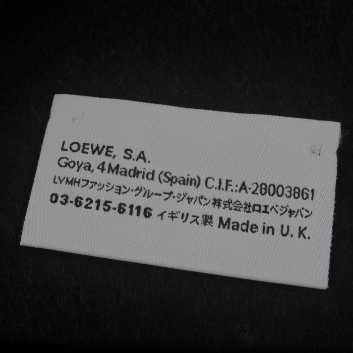 ロエベ （LOEWE） ウィンドー スカーフ ロング マフラー ウール カシミヤ F810487X01 ブラック×キャメル（新品）_画像4