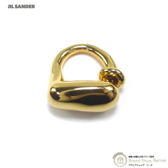 ジルサンダー （JIL SANDER） ロゴエングレーブ ゴールド リング J11UQ0030 指輪 ＃M（新品）_画像1