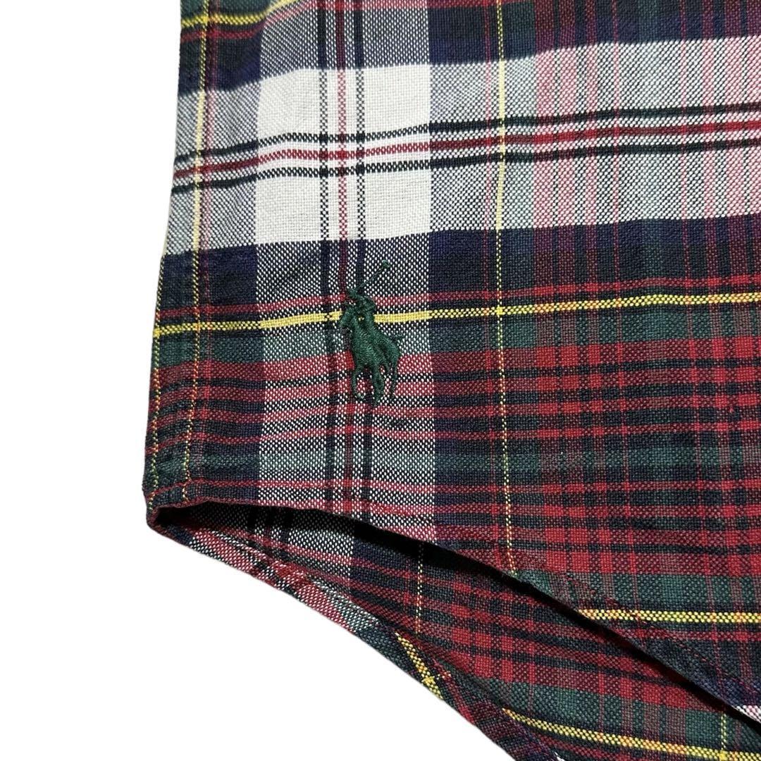 90s】ラルフローレン Big Oxford 裾ポニー チェック BDシャツ 90s】ラルフローレン Big Oxford 裾ポニー チェック BDシャツ