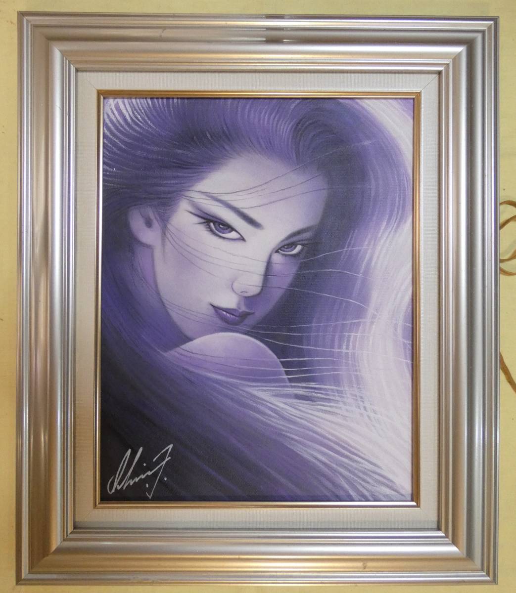 鶴田一郎 油彩画 F8号 肉筆/絵画/サイン有/額縁/額装 干 鶴田一郎 油彩画 F8号 肉筆/絵画/サイン有/額縁/額装 干