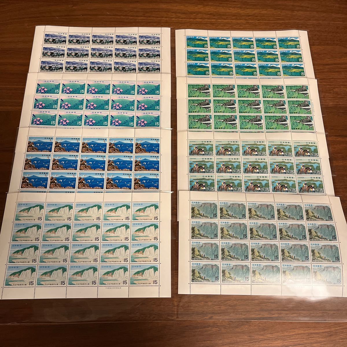 切手 国定公園シリーズ 額面11,300円 33種 33シート 1967-1973年の画像4