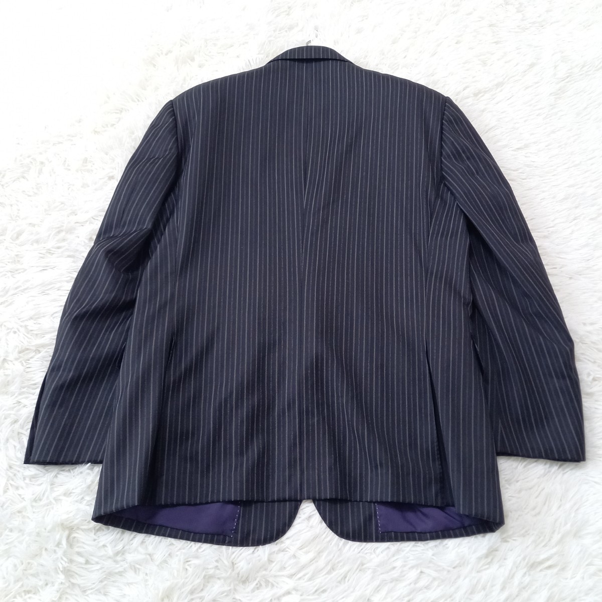 【圧巻の品格】 Paul Smith ポールスミス Ermenegildo Zegna エルメネジルドゼニア スーツ セットアップ XL マルチストライプ ジャケット_画像3