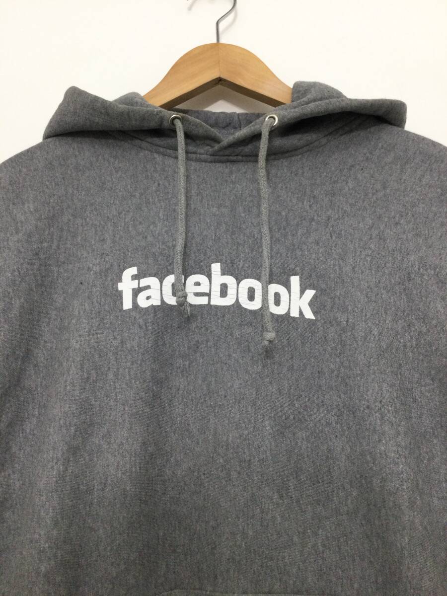 MV SPORT Facebook フェイスブック 企業ロゴ プリント フード付きスウェット スウェットパーカー メンズS〜 【良品】242_画像2