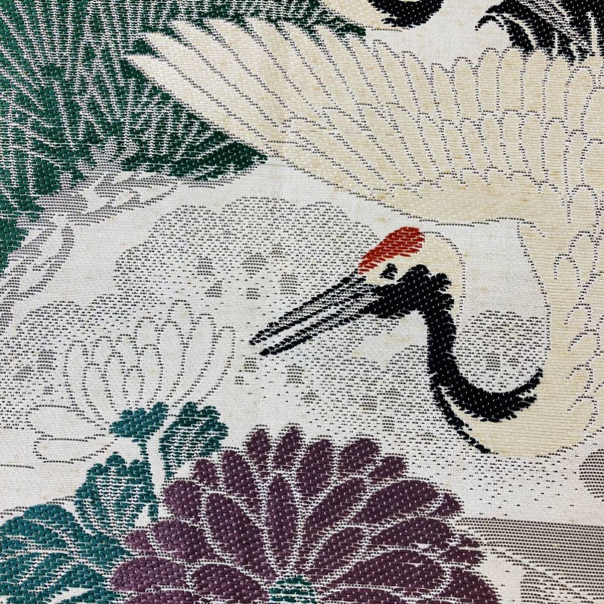  кимоно obi maru obi журавль сосна . старый ткань retro античный W-14