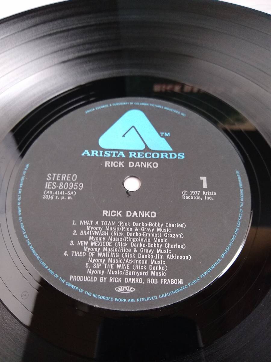 W7018 LP レコード　【Rick Danko Rick Danko IES80959】_画像3