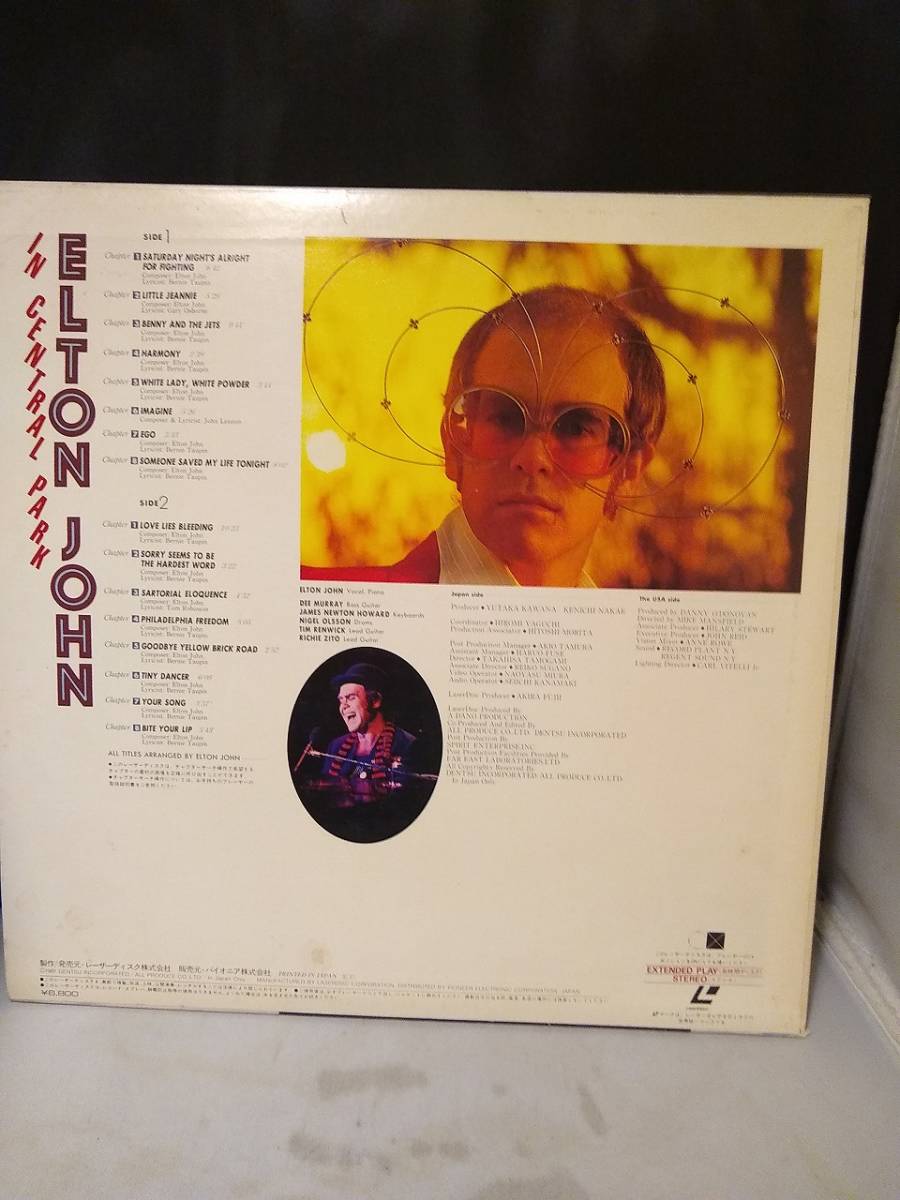 L9893 LD* laser disk Elton John ( L ton * John ) Live in Central Park