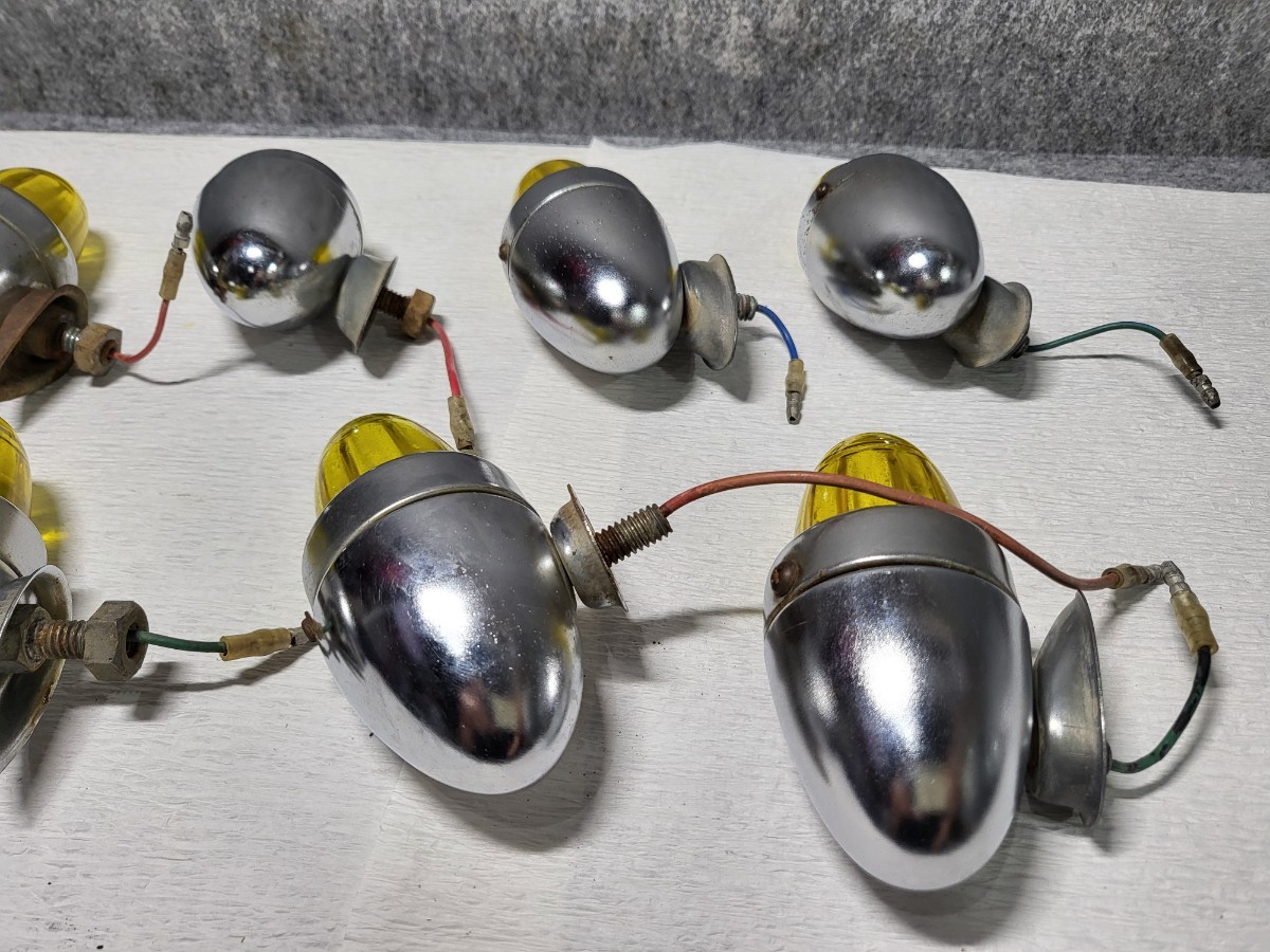 中古品 ロケットマーカー/マーカーランプ 9個セット ガラス レンズ/イエロー 黄色 24V LED 電球 検トラック ダンプ 日野 UD デコトラ_画像6