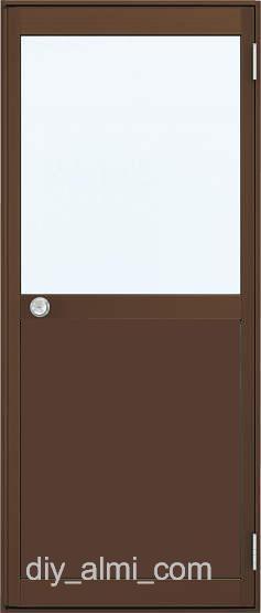 ■【DIY】ykkap製 アルミ勝手口 框ドア 半外 W796×1840H（79618）片開き