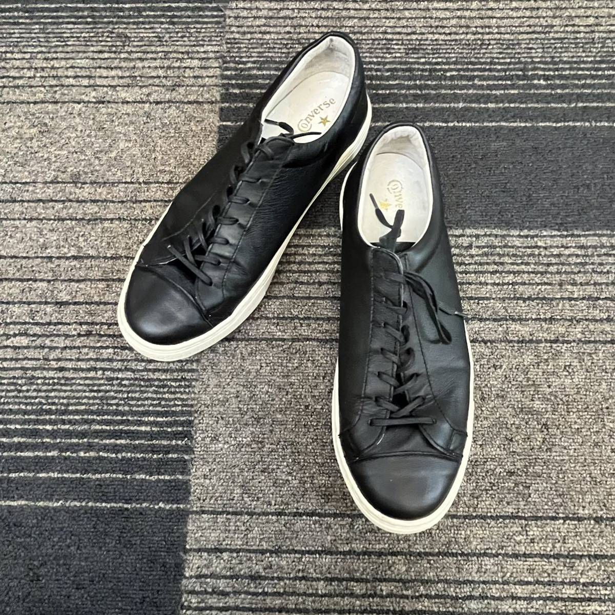 【TF0131】converse コンバース ブラック 黒 スニーカー 靴 25.5cm_画像1