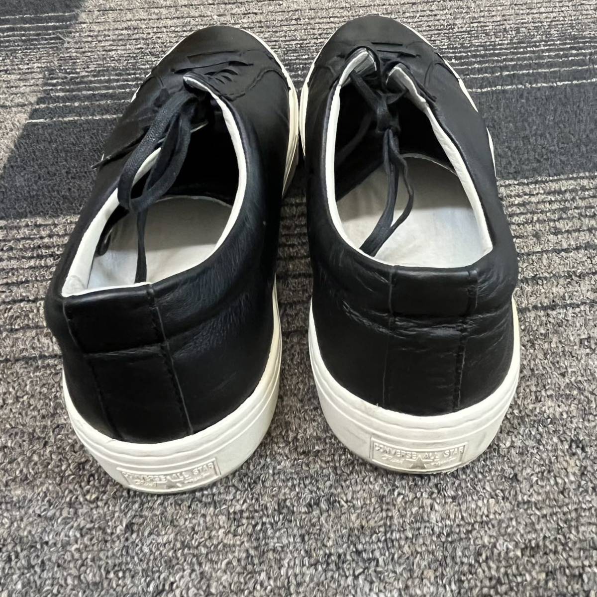 【TF0131】converse コンバース ブラック 黒 スニーカー 靴 25.5cm_画像3