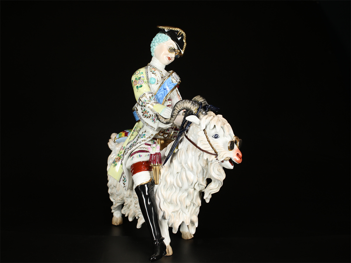 CD965 西洋彫刻 【瀬戸ノベルティ】 古い丸山陶器 磁器人形 大型 高41㎝／美品！ｚｙ_画像5