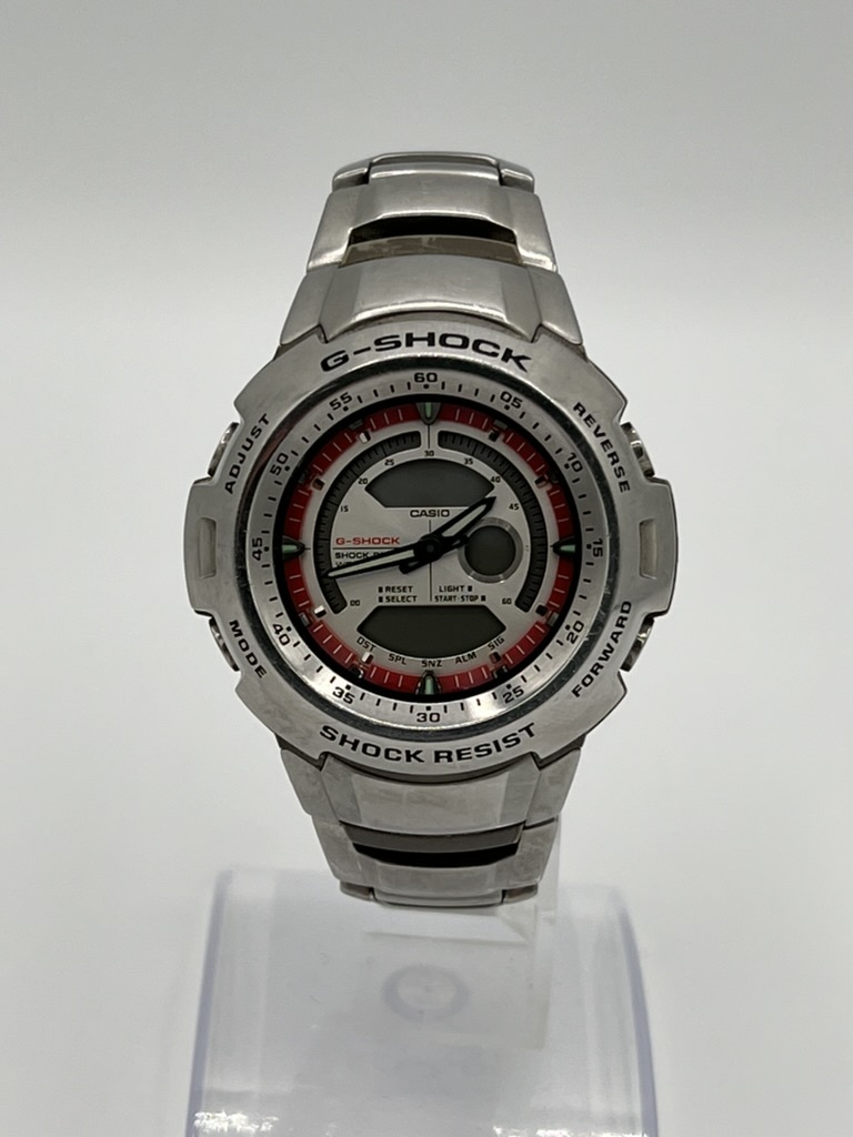 ジャンク CASIO カシオ G-SHOCK ジーショック G-740D クォーツ QZ アナログ デジタル 腕時計 白文字盤_画像1