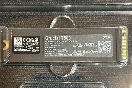 crucial M.2-2280（PCI Express Gen4x4 NVMe） 2TB SSD「CT2000T500SSD8JP」 USED品_画像3
