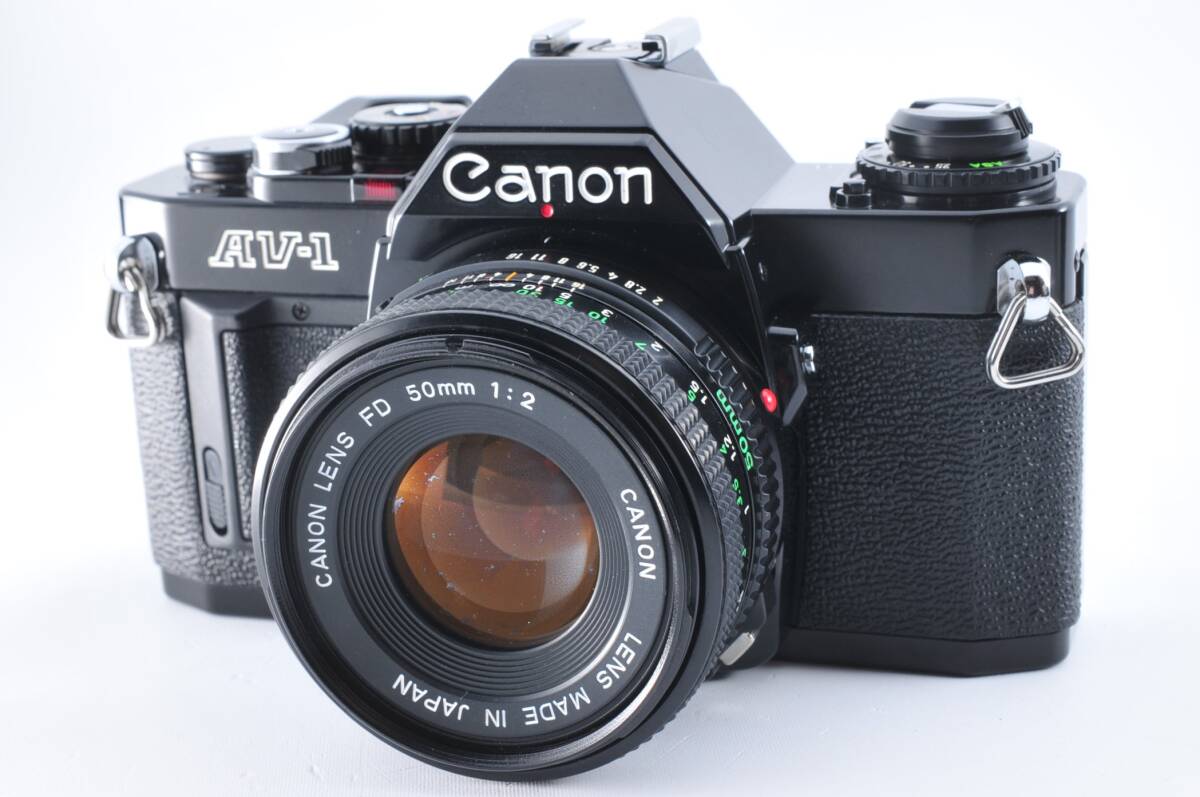 Canon キャノン AV-1 Black 35mm SLR Film Camera New FD 50mm F2 Lens 現状品 ジャンク #285_画像1