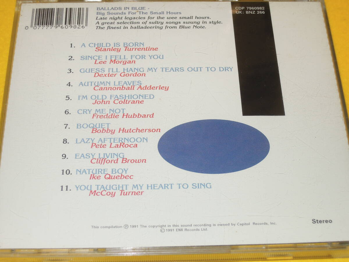 BLUE NOTE ブルーノート コンピレーション CD BALLDS IN BLUE リー・モーガン ボビー・ハッチャーソン ジョン・コルトレーンの画像2