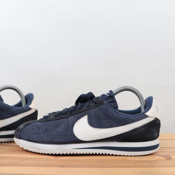 z9947 ナイキ コルテッツ ベーシック ナイロン US8 26.0cm/紺 ネイビー 白 ホワイト NIKE CORTEZ BASIC NYLON メンズ スニーカー 中古_画像6