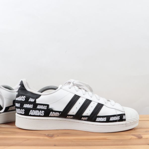 z9 アディダス スーパースター US11 29.0cm/白 ホワイト 黒 ブラック ロゴ adidas SUPERSTAR メンズ スニーカー 中古_画像5