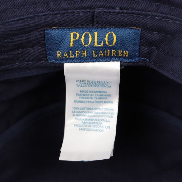 rlbh1【美品】ポロ ラルフローレン ポニー 紺 ネイビー POLO RALPH LAUREN バケットハット HAT 帽子 ブランド 中古 古着 正規品_画像6