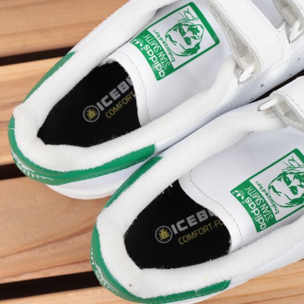 z374 アディダス スタンスミス コンフォート US5 1/2 23.5cm/白 緑 adidas STAN SMITH CF ベルクロ メンズ ユニセックス スニーカー 中古の画像7