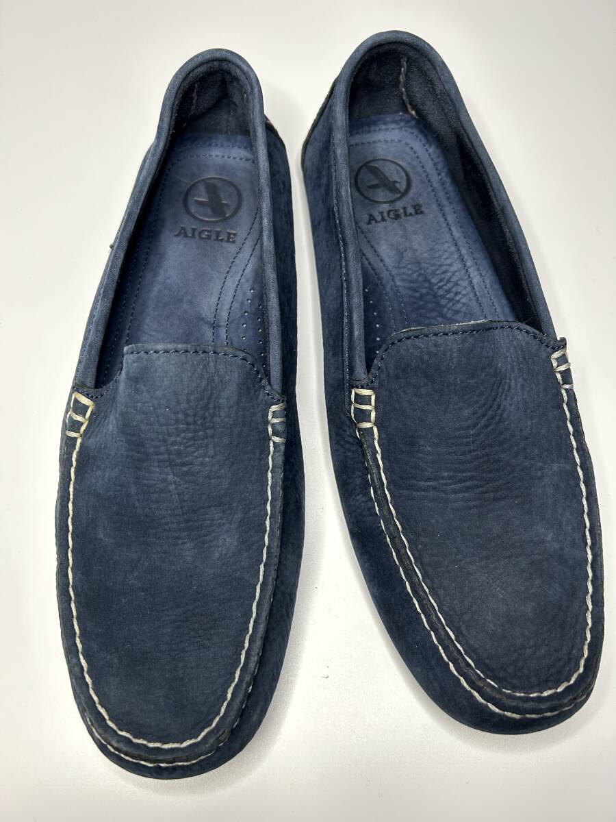 AIGLE SLIP ON エーグル ヌバックスリッポン ネイビー EUR42/26.5cmの画像2