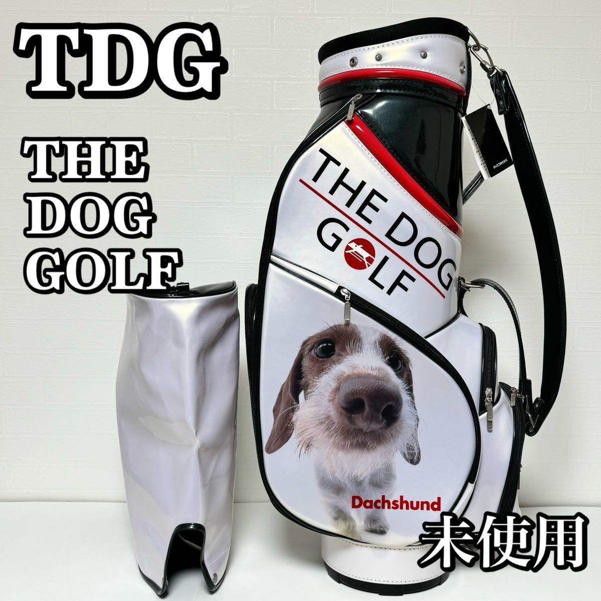 未使用】TDG THE DOG GOLF エナメルキャディバッグ 口枠6分割 未使用】TDG THE DOG GOLF エナメルキャディバッグ 口枠6分割