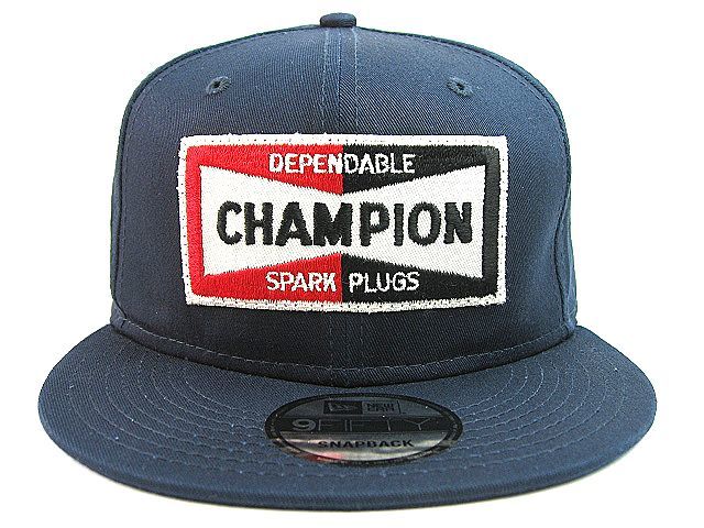 最後の1個！ CHAMPION チャンピオン スパーク プラグ NEW ERA キャップ 紺色 検 オリジナル ビンテージ BELL 500TX ハーレー BUCO ナックル_画像1