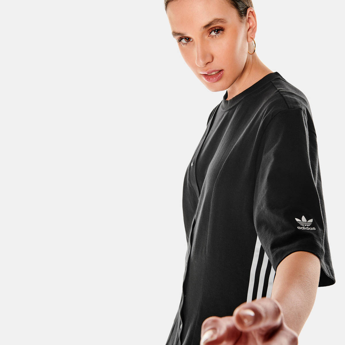  новый товар adidas Adidas короткий рукав хлопок One-piece чёрный M