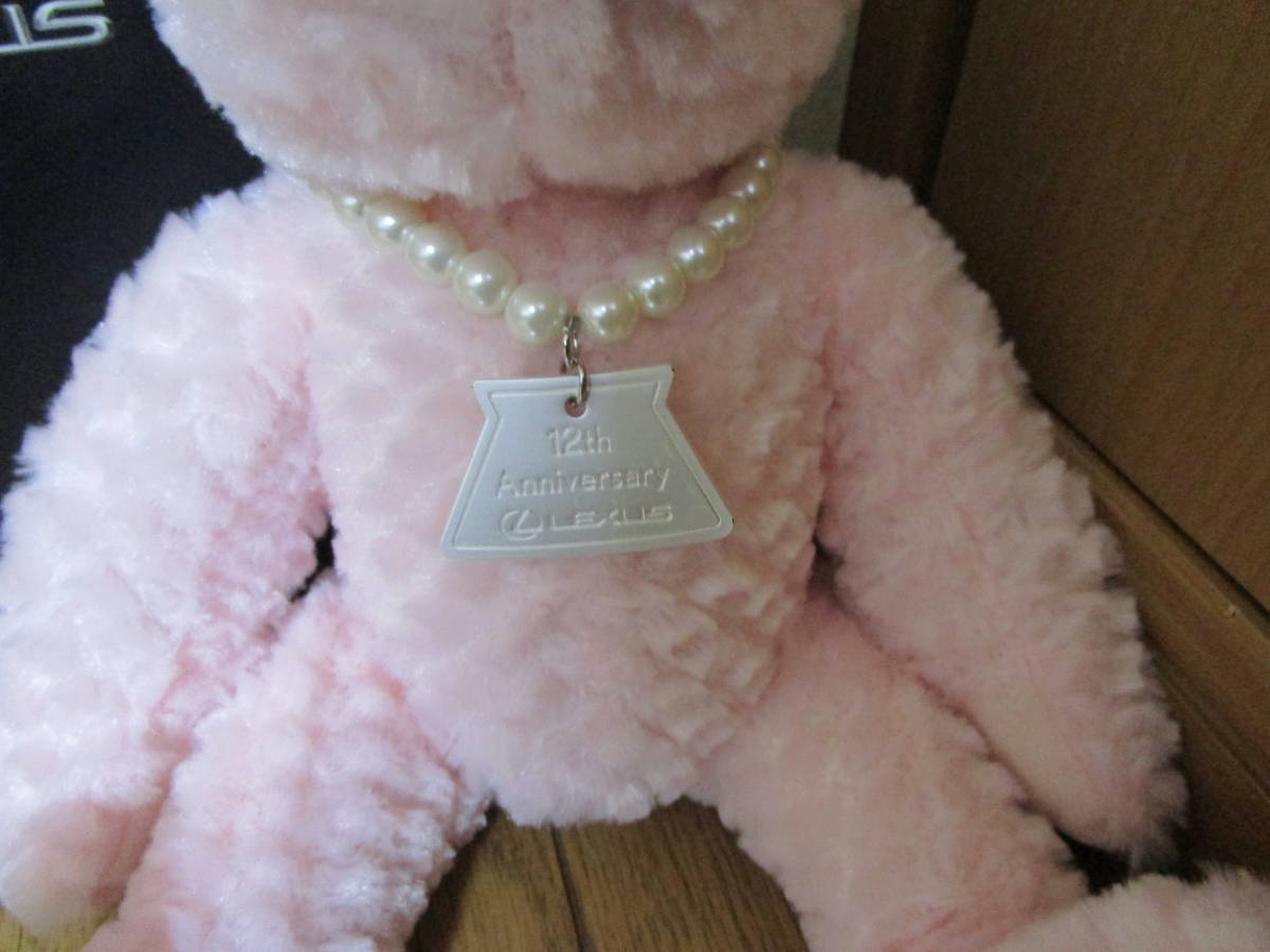 【未使用】レア 大きめ 限定品 LEXUS レクサス オリジナル テディベア ピンク 非売品 12周年 ネックレス くま ぬいぐるみの画像3