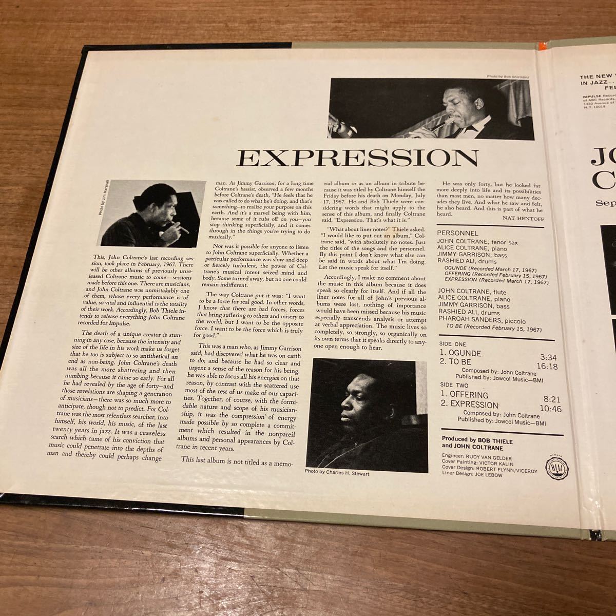 US盤 John Coltrane / Expression A-9120コーティング//VAN GELDER 刻印 ジョン コルトレーン_画像2