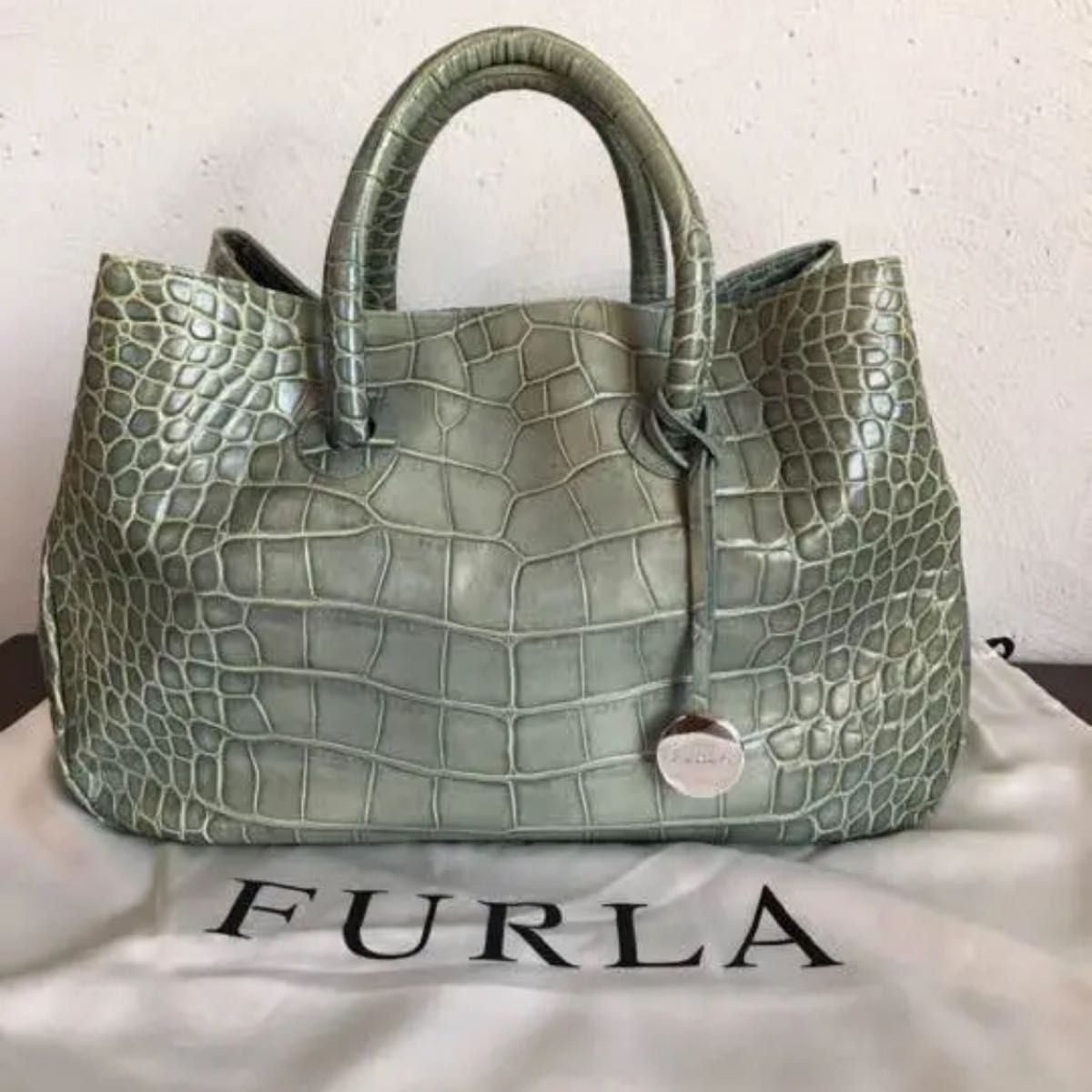 FURLA フルラ ハンドバッグ グリーン クロコ