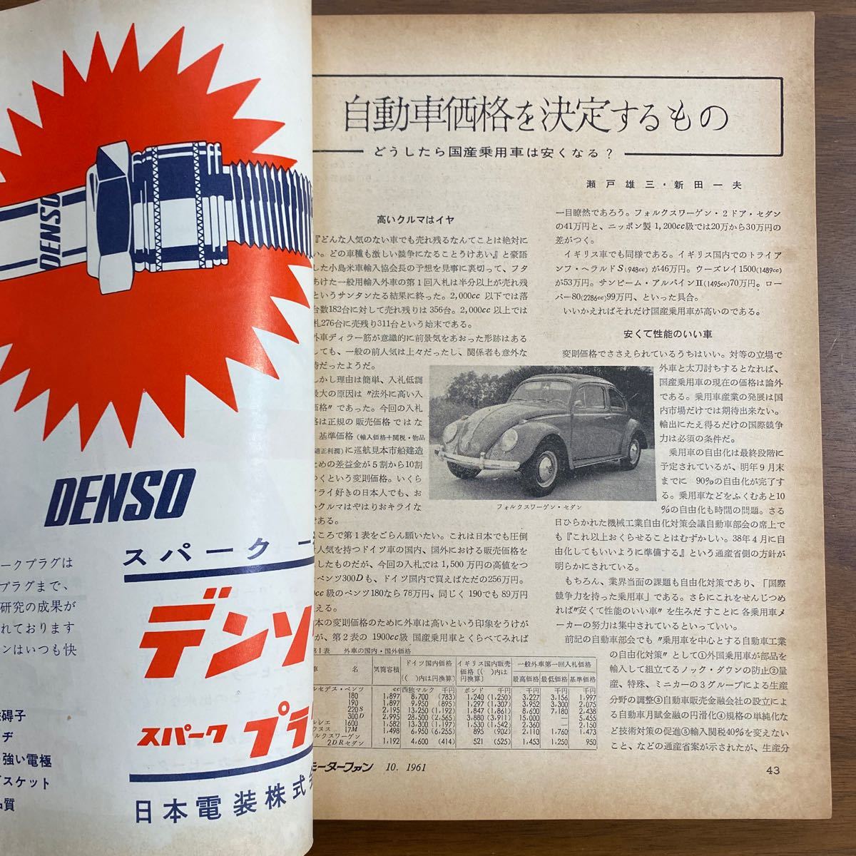 ●モーターファン　昭和36年10月発行　1961年　ロードテスト　パブリカ　スバルサンバーK 151V型　新車　三菱500スーパーデラックス　他_画像8