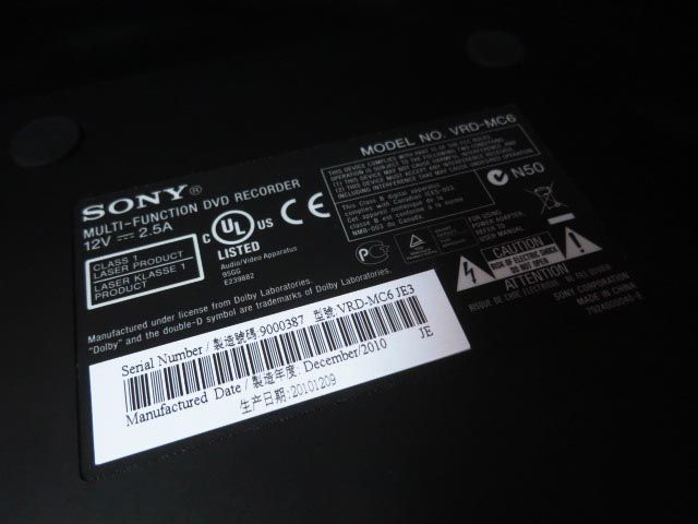 現状品 SONY ソニー DVD ライター VRD-MC6 【f】_画像6