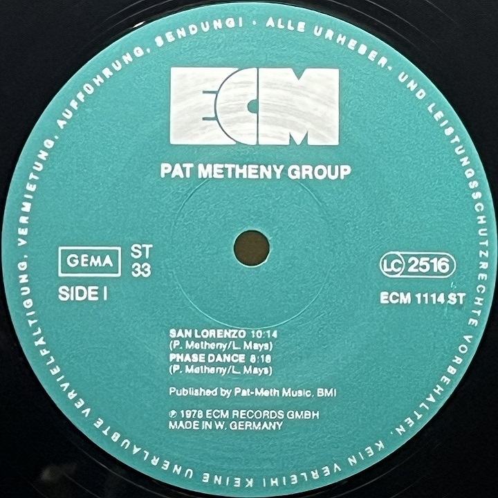 独オリジナル Germany Orig. PAT METHENY GROUP パット・メセニー・グループ ECM LP Lyle Mays Mark Egan Danny Gottlieb_画像9